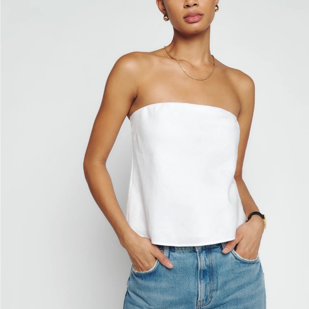 Reformation linen spritz tube top